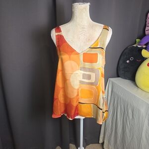 Tiny Sleeveless Reversible Tank Top Geometric Print – Women’s Size M